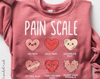 Nurse Nurse Sweatshirt, RN Valentines Shirt, Nurse Schmerzskala Valentinstag Pullover, Registered Nurse Love Shirt, Größe S-4XL