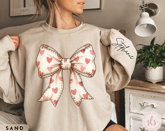 Personalized Valentines Day Sweatshirt, Valentine’s day shirt, Heart Sweatshirt, Love Sweatshirt, Custom Valentines Hoodie, Size S-4XL