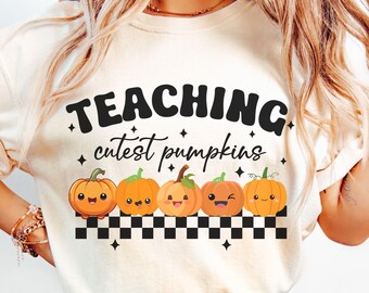 Comfort Colors Teacher Fall Shirt, Teacher Fall Sweatshirt, Teacher Pumpkin Shirt, Teacher Fall Gift, Cute Teacher Shirt, Teach Sweatshirt