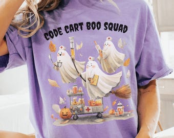 Comfort Colors Halloween Nurse Shirt, Cute Ghost Nurse Tee, Funny Nurse Halloween Shirt, Nurse Boo Shirt, Spooky RN, Spooky Season Nurse Tee