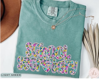 Chemise de secrétaire d'école couleurs confort, chemise d'administrateur d'école, t-shirt pour personnel scolaire, cadeau secrétaire d'école, cadeau fête des secrétaires, cadeau personnel scolaire