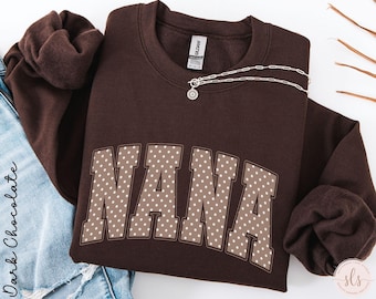 Nana Sweatshirt, Leopard Nana Crewneck, Mothers Day Gift for Grandma, Birthday Nana Shirt, Cotton Polyester Mix Size S-5XL