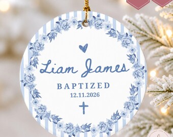 Personalized Baptism Ornament, Baptism Gift for Baby, Custom Christening Gift, Baby Baptism Keepsake, Christening Ornament, Catholic Baptism