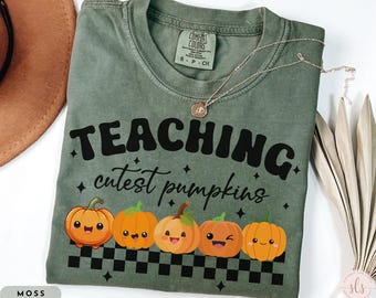 Comfort Colors Teacher Fall Shirt, Teacher Fall Sweatshirt, Teacher Pumpkin Shirt, Teacher Fall Gift, Cute Teacher Shirt, Teach Sweatshirt
