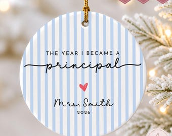 Personalized Principal Ornament, Principal Appreciation Gift, Custom Principal Keepsake, School Principal Gift, Principal Christmas Ornament