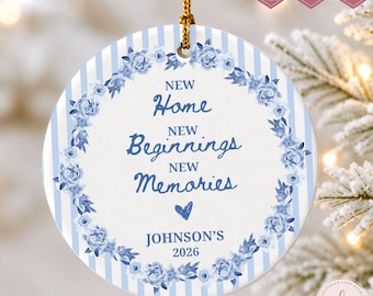 Personalized New House Ornament, New Home Christmas Ornament, New House Gift, First Home Keepsake,Custom Address Ornament,Housewarming Gift