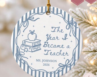 Personalized Teacher Ornament, Teacher Appreciation Gift, Teacher Graduation Gift, Custom Teacher Gift, Personalized Teacher Christmas Gift