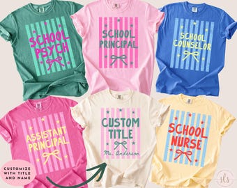 Custom School Shirts, Personalized School Tshirt, Teacher Team Shirts, Custom School Staff Gifts, School Comfort Colors, Front Office Shirts