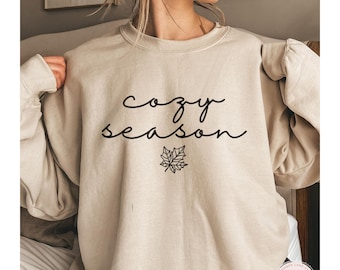 Cozy Season Sweatshirt, Retro Fall Sweatshirt, Get Cozy Sweatshirt, Womens Fall Sweaters, Fall Graphic Tee, Women Fall Shirt,Sweater Weather