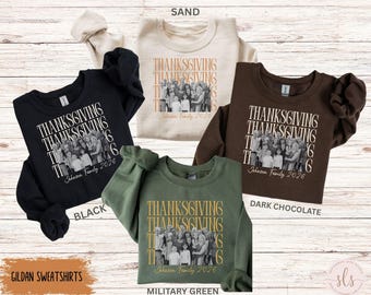 Custom Thanksgiving Family Sweatshirt, Personalized Matching Family Thanksgiving Shirts, Friendsgiving Matching Thanksgiving Photo Shirts
