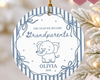 Promoted to Grandparents Ornament, Christmas Ornament, Pregnancy Announcement, Reveal to Grandparents, New Baby Announcement Ornament