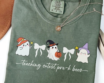 Comfort Colors Pre-K Teacher Shirt, Pre K Teacher Gifts, Pre-K Squad, Preschool Crew Tee, PreK Teacher Shirt, Pre K Teacher Halloween Shirt
