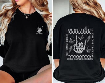 ICU Nurse Life Halloween Sweatshirt, Intensive Care Unit Nurse Halloween Sweatshirt, ICU Nurse Skeleton Sweatshirt Nurse Appreciation Week