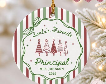 Principal Christmas Ornament, Personalized Principal Ornament, Principal Appreciation Gift, Custom Principal Keepsake, School Principal Gift