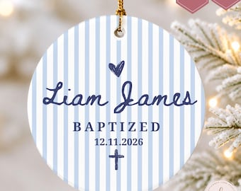 Personalized Baptism Ornament, Baptism Gift for Baby, Custom Christening Gift, Baby Baptism Keepsake, Christening Ornament, Catholic Baptism