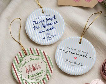Personalized Principal Ornament, Principal Appreciation Gift, Custom Principal Keepsake, School Principal Gift, Principal Christmas Ornament