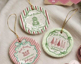 New Home Christmas Ornament Personalized , New House Gift, First Home Keepsake, Custom Address Ornament, Housewarming Gift, Closing Gift