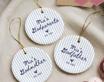Personalized Godparents Ornament, Godparent Keepsake, Godmother Ornament, Godfather Ornament,Godparents Christmas Gift,Custom Godparent Gift