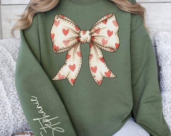 Personalized Valentines Day Sweatshirt, Valentine’s day shirt, Heart Sweatshirt, Love Sweatshirt, Custom Valentines Hoodie, Size S-4XL