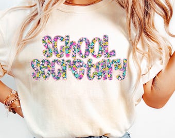 Chemise de secrétaire d'école couleurs confort, chemise d'administrateur d'école, t-shirt pour personnel scolaire, cadeau secrétaire d'école, cadeau fête des secrétaires, cadeau personnel scolaire