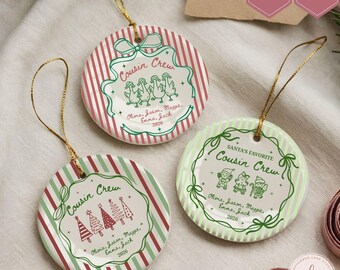 Personalized Cousin Crew Christmas Ornament, Custom Cousin Group Gift Ornament, Cousin Christmas Keepsake, Cousin Reunion Christmas Gift