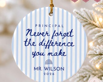 Personalized Principal Ornament, Principal Appreciation Gift, Custom Principal Keepsake, School Principal Gift, Principal Christmas Ornament