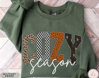 Cozy Season Sweatshirt, Retro Fall Sweatshirt, Get Cozy Sweatshirt, Womens Fall Sweaters, Fall Graphic Tee, Women Fall Shirt,Sweater Weather
