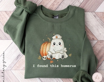 Nurse Halloween Sweatshirt,Comfort Colors® Halloween Nurse Shirt, I Found This Humerus Tee, Nurse Fall Tshirt, Nurse Spooky Shirt, RN Spooky