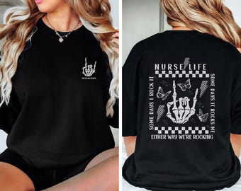 Registered Nurse Sweatshirt, Nurse Life Halloween Skeleton Sweatshirt, Spooky Halloween Nurse Shirt, ED ICU Nurse Funny Skeleton Shirt Gift