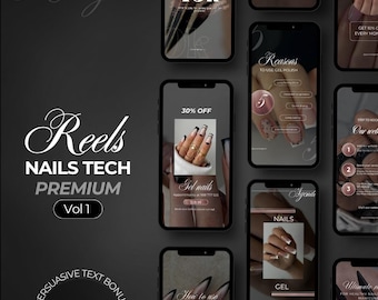 Video Reels Templates for Nails Tech / Nail Artist Instagram Rose Gold Style - Luxury Reels - Canva - Manicurist Instagram Reels template