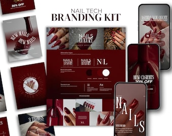 branding kit for Nail tech Instagram Template, Style luxury / Nail Technician / Canva Templates, Social media / Nail Instagram Templates