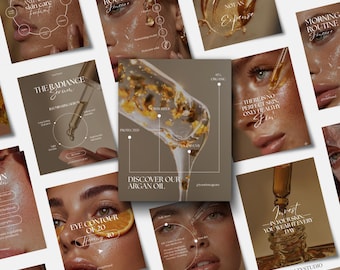 Skin Care Instagram Templates for Estheticians, Social Media Posts for Beauty Business, Skincare Content Creator Bundle, Canva Templates