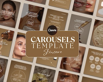 Instagram carousel template for skincare - Instagram carousel medspa social media and Botox- seamless carousels Aesthetic