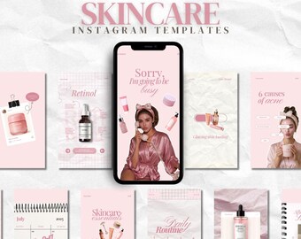 skincare instagram templates post for estheticians and skincare, social media templates for medical spas, skincare stories