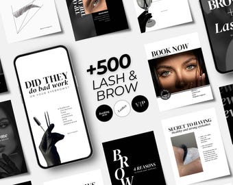 Lash Tech Artist Instagram Template & Brow Artist - Instagram Social Media Templates for Eyelash Extension, Templates for Eyelash Techniques