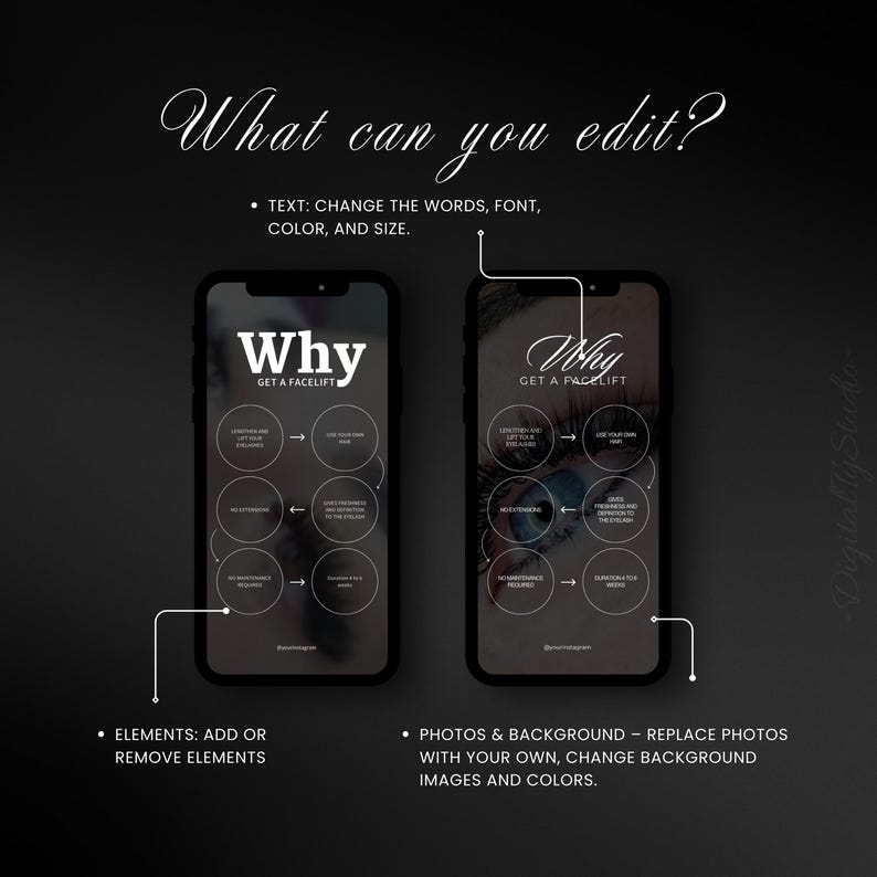Video Reels Templates for Lash Artist Instagram/ Lash tech Instagram Reels / Luxury Style - Canva Template/ Eyelash Extensions Reel Template