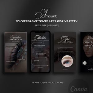 Video Reels Templates for Lash Artist Instagram/ Lash tech Instagram Reels / Luxury Style - Canva Template/ Eyelash Extensions Reel Template