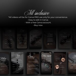 Video Reels Templates for Lash Artist Instagram/ Lash tech Instagram Reels / Luxury Style - Canva Template/ Eyelash Extensions Reel Template