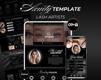 Acuity Template for Lash Artists |  Acuity Website, Acuity Booking Template | Reservation Page Template | Website template, Canva Template