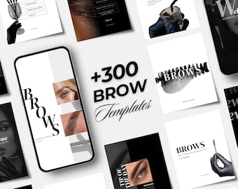 Brows Artists Instagram Template - Instagram Social Media Templates for brow lamination, Microblading Instagram, canva Template