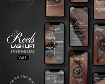 Lash Lifting Video Templates on Instagram / Lash Tech Instagram Reels / Luxury Style - Canva Template / Eyelash Extension Video Template