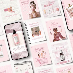 Esthetician Instagram Template, skincare instagram templates post and skincare, social media templates for medical spas