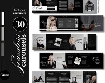 Seamless Carousels -Templates for social media managers Instagram carousels - Social Media Manager Templates - Carousel Templates -aesthetic