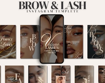 Instagram template for lash and brow technicians: Instagram templates for lash and brow extensions, templates for luxury lash technicians