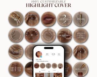 Minimalist Instagram Highlight Covers / Instagram Highlight Template / Skincare Highlight Cover / Skincare Templates