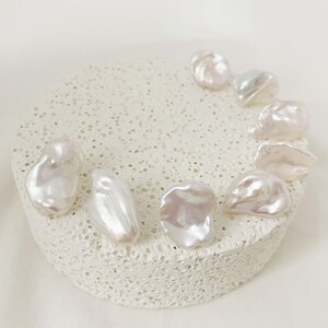 Unique Gift • Baroque Petal Pearl Studs • Genuine High Luster Baroque Pearl • Bridal Earrings • Pearl Earrings • Wedding • Mother's Day Gift