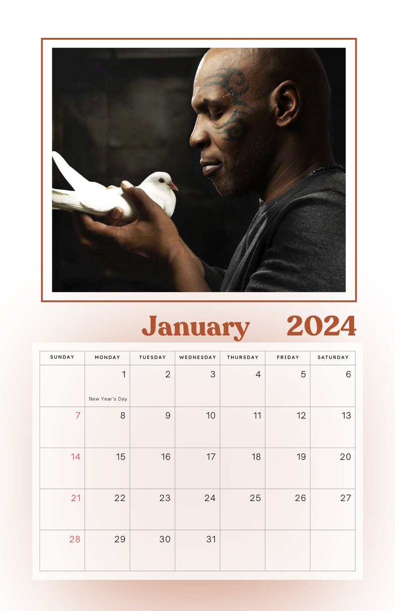 Mike Tyson Calendar 2024 Etsy