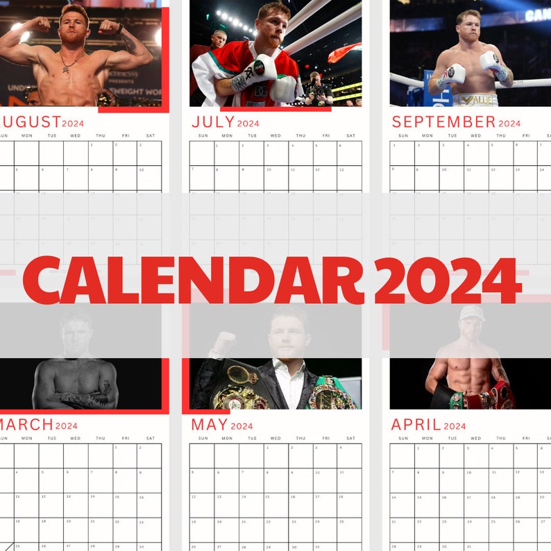 Canelo Alvarez 2025 Calendar Printable Boxing Calendar Etsy