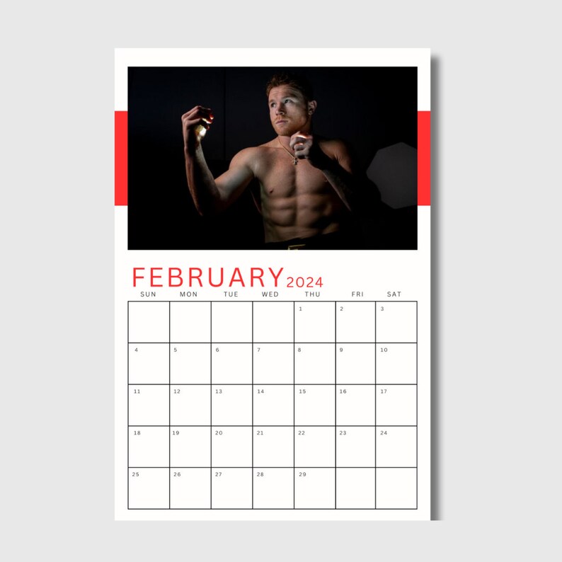 Canelo Alvarez 2025 Calendar Printable Boxing Calendar Etsy