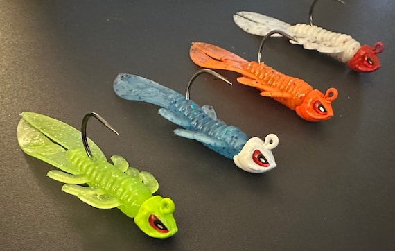 10-pack of 2.5'' G.O. Bug With 1 3/16oz Custom Fsh'm Jig Head With